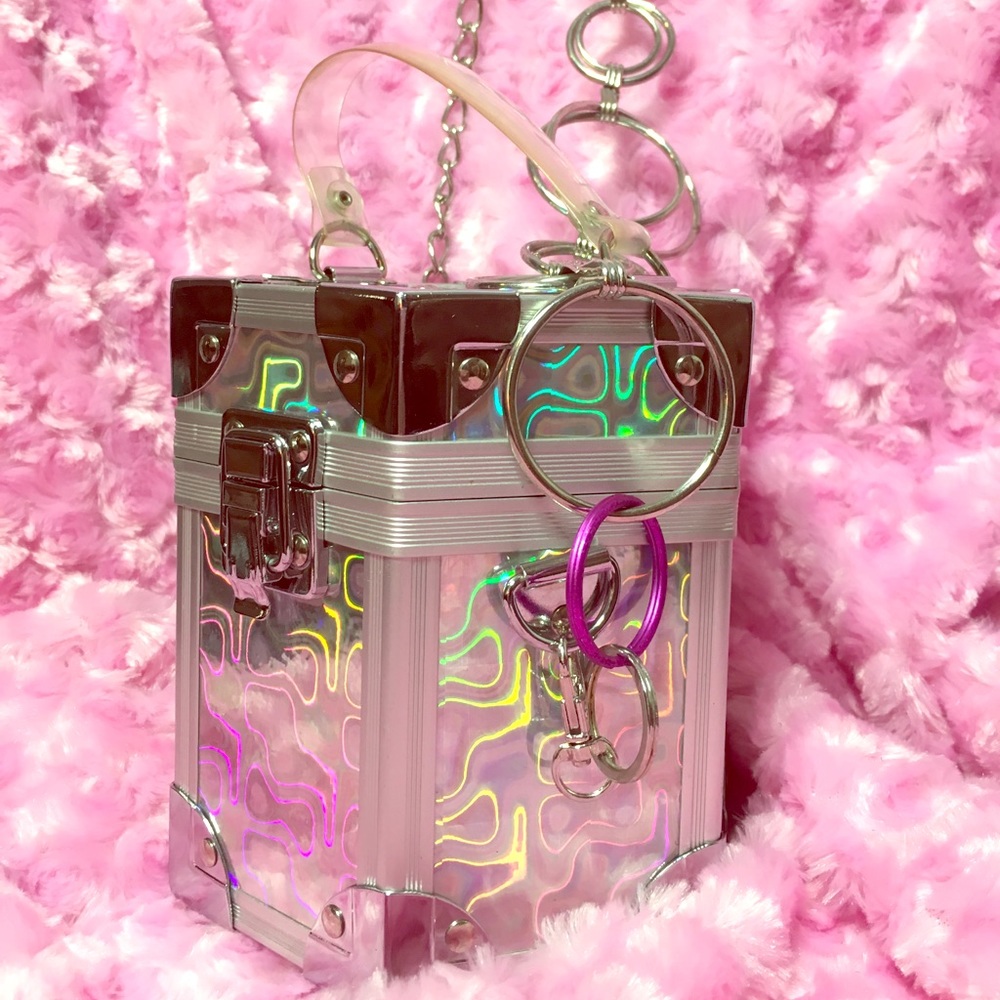 Holographic 3D wavy hexagon purse y2k 90s dream